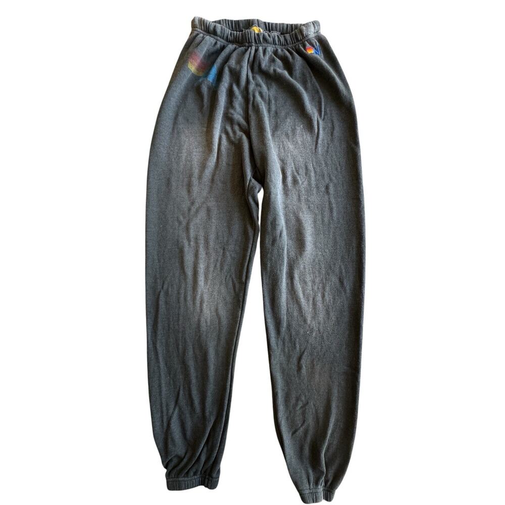Aviator Nation Sweatpants Mens M Gray Rainbow Logo Distressed Vintage Wash USA - Picture 1 of 10